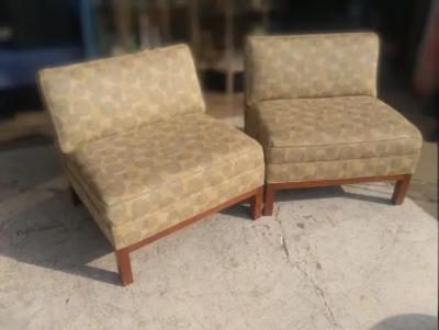 Pair of Edward Wormley Style Modern Slipper Chairs