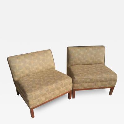 Pair of Edward Wormley Style Modern Slipper Chairs