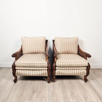 Pair of Edwardian Caned Club Chairs circa 1920