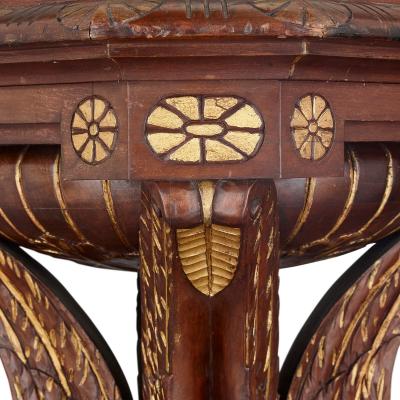 Pair of Egyptian Revival carved and gilt wooden pedestals