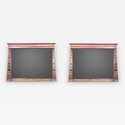Pair of Egyptian Style Neoclassic Inlaid Wall Mirrors