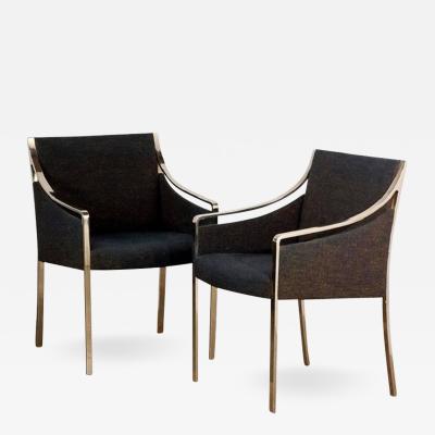 Pair of Elegant 1970s Chrome Armchairs