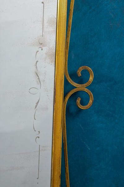 Pair of Elegant Italian Mid Century Brass Mirrors 1950