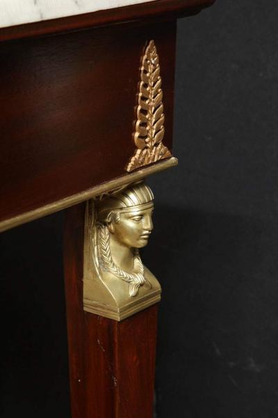 Pair of Empire Marble Top Consoles