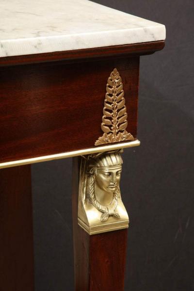 Pair of Empire Marble Top Consoles