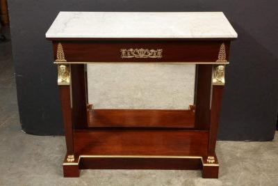 Pair of Empire Marble Top Consoles
