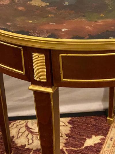 Pair of End Center or Sofa Tables Bronze Mounted Single Drawer Glass Tops