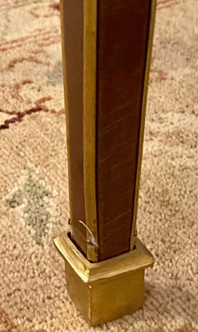 Pair of End Center or Sofa Tables Bronze Mounted Single Drawer Glass Tops