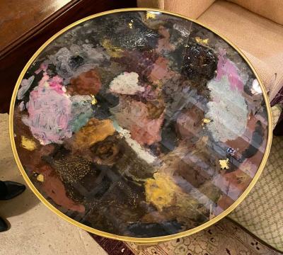 Pair of End Center or Sofa Tables Bronze Mounted Single Drawer Glass Tops