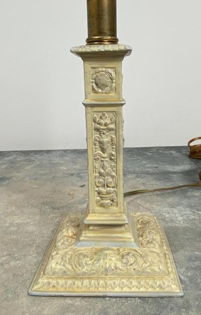 Pair of English 18th Century Creamware Candle Sticks Lamps