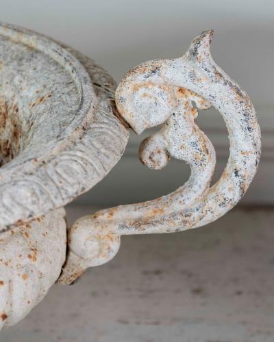 Pair of English 19th Century Cast Iron Garden Urns