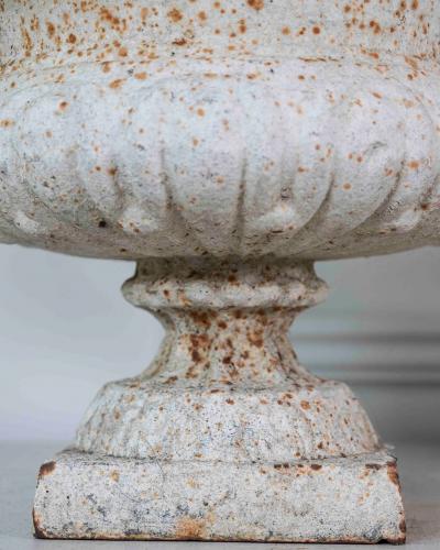 Pair of English 19th Century Cast Iron Garden Urns