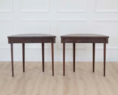 Pair of English 19th Century Demi Lune Side Tables