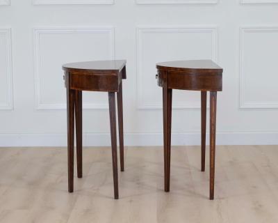 Pair of English 19th Century Demi Lune Side Tables