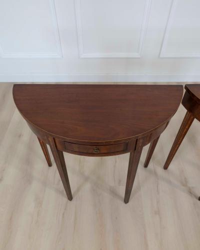Pair of English 19th Century Demi Lune Side Tables