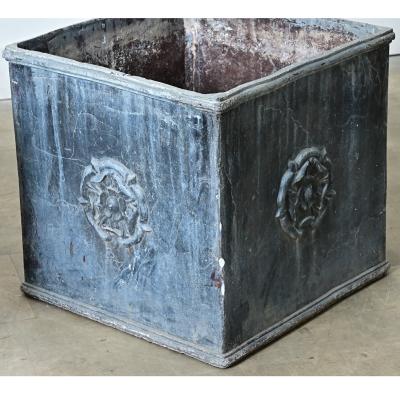 Pair of English 19th Century Solid Lead Box Planters
