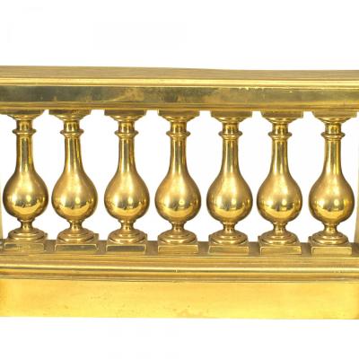 Pair of English Adam Brass Balustrade Andirons
