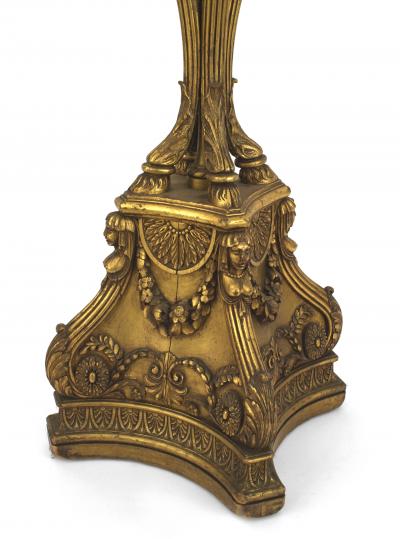 Pair of English Adam Gilt Ram Pedestals