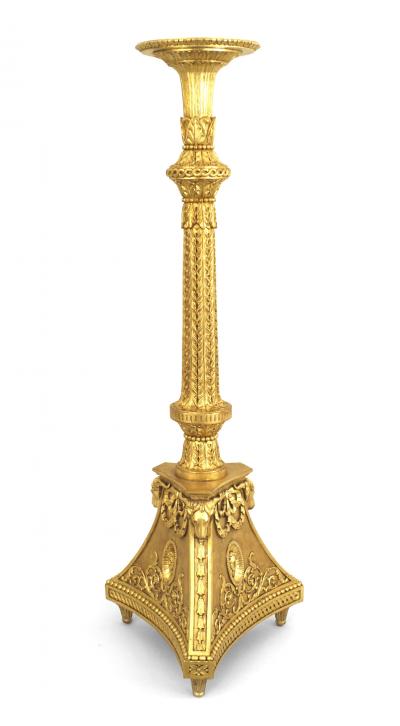 Pair of English Adam Gilt Wood Pedestals