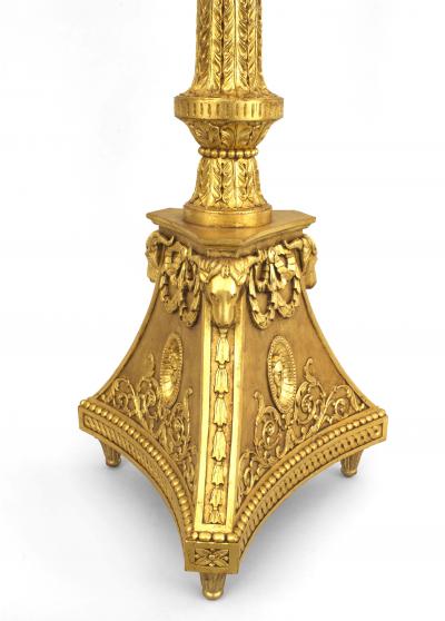 Pair of English Adam Gilt Wood Pedestals