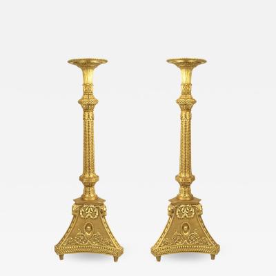 Pair of English Adam Gilt Wood Pedestals