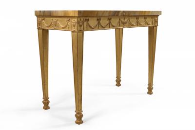 Pair of English Adam Neoclassic Style Giltwood and Marble Console Tables