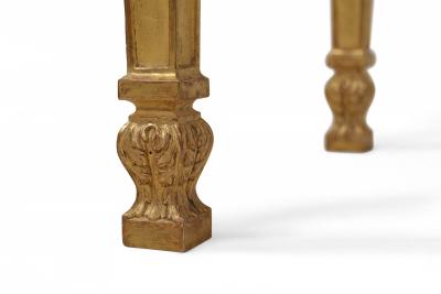 Pair of English Adam Neoclassic Style Giltwood and Marble Console Tables