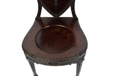 Pair of English Adam Shield Back Side Chairs