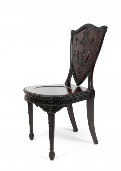 Pair of English Adam Shield Back Side Chairs