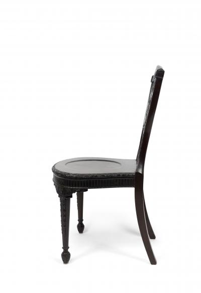 Pair of English Adam Shield Back Side Chairs
