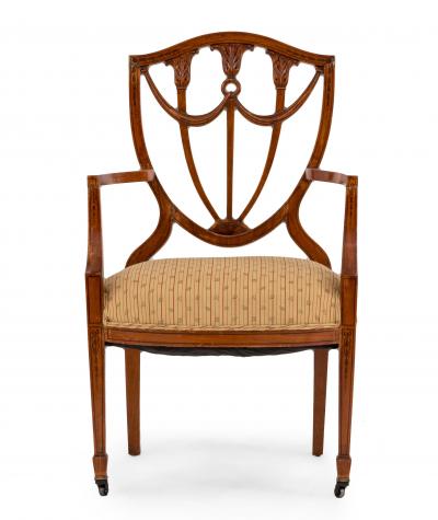 Pair of English Adam Style Shield Back Chairs