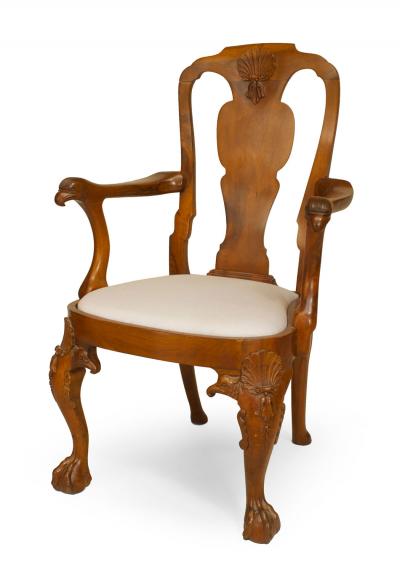 Pair of English Anglo Indian Padouk Armchairs