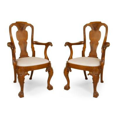 Pair of English Anglo Indian Padouk Armchairs