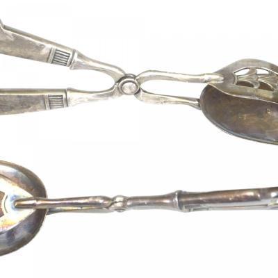 Pair of English Art Deco Asparagus Tongs