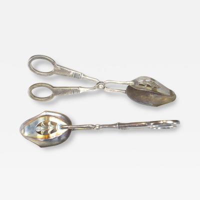 Pair of English Art Deco Asparagus Tongs