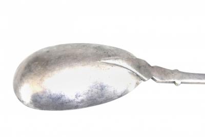 Pair of English Arts Crafts Egyptian Revival Silver Spoons