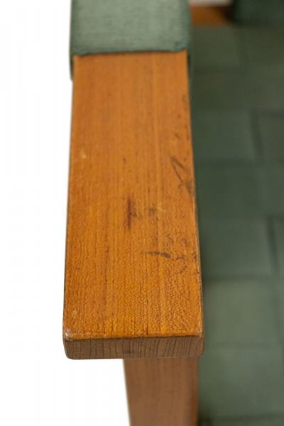 Pair of English Arts Crafts Green Arm Chairs