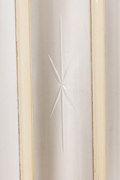 Pair of English Arts Crafts Stained Glass and Wood Doors