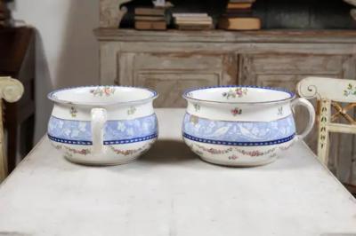Pair of English Booths Blue and White China Bowls Produced for Harrods in London