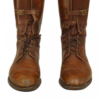 Pair of English Brown Leather Boots with Shoe Trees