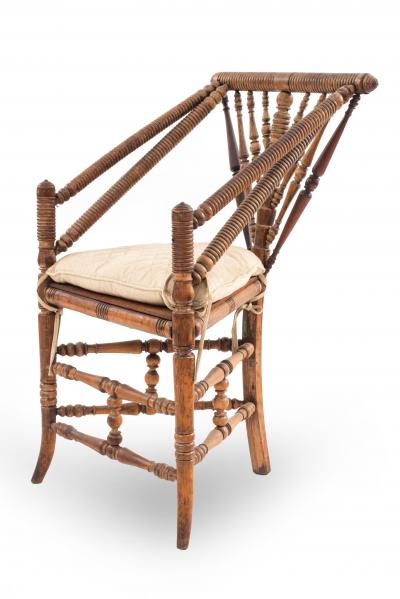 Pair of English Charles II Oak Triangular Chairs