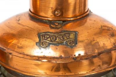 Pair of English Copper Ship s Starboard Port Ships Lanterns