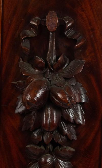 Pair of English Country Mahogany Carved Floral Wall Plaques
