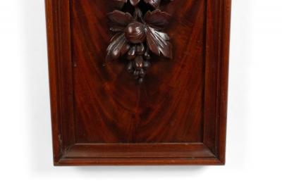 Pair of English Country Mahogany Carved Floral Wall Plaques