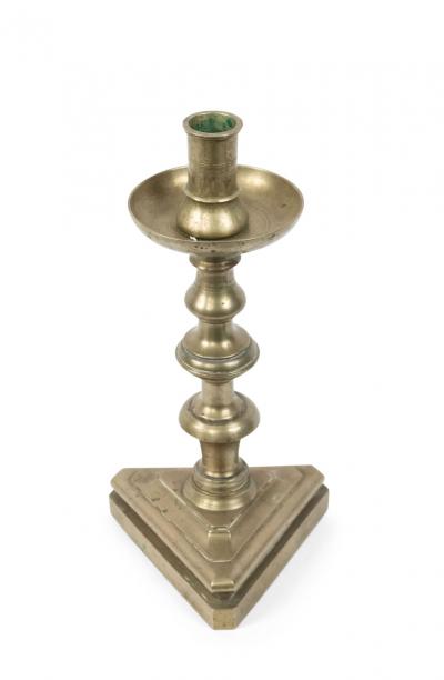 Pair of English Country Pewter Candlesticks