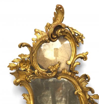 Pair of English George II Gilt Wood Wall Mirrors