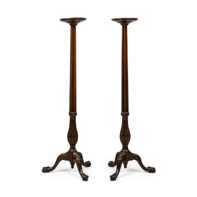 Pair of English George II Style Mahogany pedestals