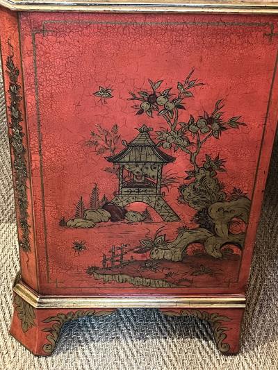 Pair of English George II Style Red Japanned Chests