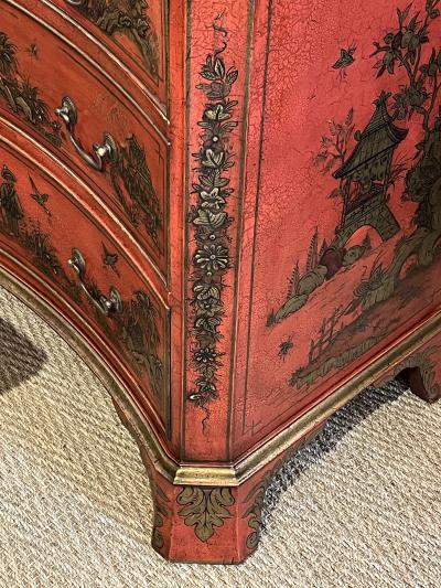 Pair of English George II Style Red Japanned Chests