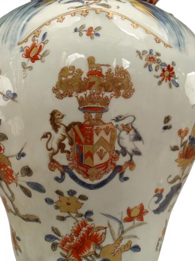 Pair of English Georgian Armorial Porcelain Vases